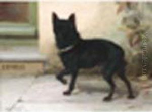 A Toy Terrier Signed And Dated 1894, Oil On Canvas 12 X16in A Toy Terrier Signed And Dated 1894, Oil On Canvas 12 X16in