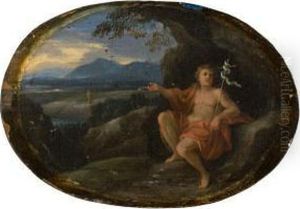 Paesaggio Con San Giovanni Che Indica Il Salvatore by Girolamo Troppa