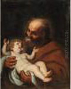 Saint Joseph Et L'enfant Jesus by Girolamo Troppa