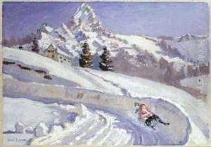 Tobogganing near the Matterhorn by Alice Taite Fanner