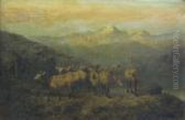 Deer And Stags In A Landscape - view 1