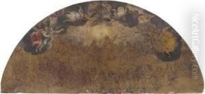 The Holy Trinity With Angels, 
Putti And A Congregation Of Saints: Design For An Apsidal Ceiling by Giovanni Battista (Il Malosso) Trotti