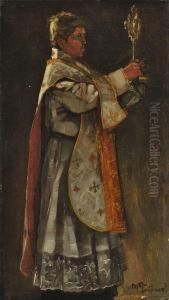 Junger Priester Mit Monstranz by Wilhelm Heinrich Trutbner