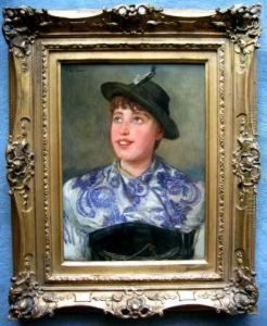 Junge Frau In Bayerischer Tracht by Wilhelm Heinrich Trutbner