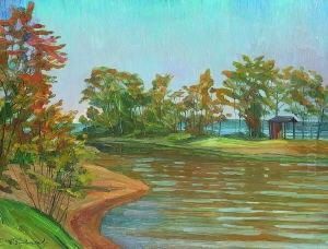 Insel Im Starnberger See. by Wilhelm Heinrich Trutbner