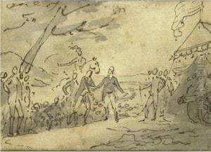 Study For The Surrender Of General Burgoyne At Saratoga by John Trumbull