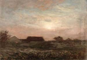 Sunset Over Houses by Dwight William Tryon