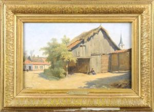 Village De Campagne by Charles Philogene Tschaggeny