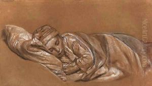 A sleeping child by Jean Augustin Franquelin
