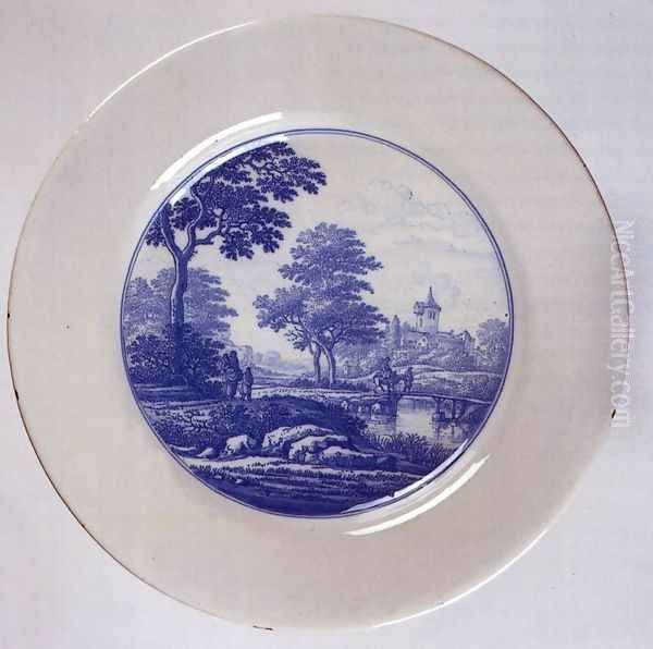 Dish with a landscape c. 1680 - view 1