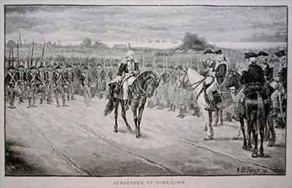 Lord Cornwallis surrenders to George Washington at Yorktown - view 1