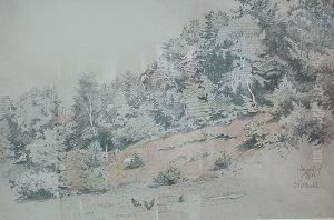 Sommerliche Landschaft Mit Huhnern by Paul Wilhelm Tubbecke
