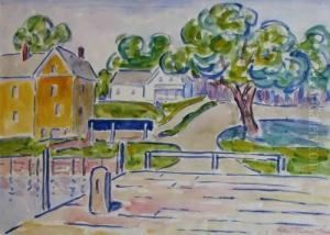 Houses On A Street by Allen Tucker