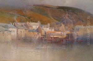 Highland Fishing Village, Viewed From The Sea by Arthur Tucker