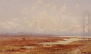Cattle And Herdsmen On Wetlands by Edward Tucker