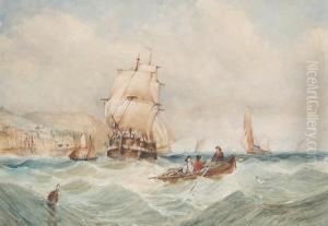 Off Harbour On A Breezy Day by Edward Tucker