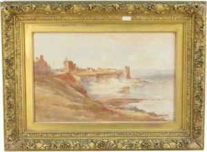 Buildings And Ruins Along The Cornish Coast With Roadway by Edward Tucker