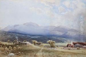 Extensive Landscape With Langdale Pikes by Frederick Tucker