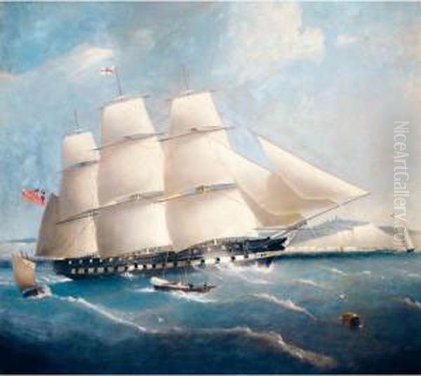 An Inward Bound East Indiaman Off Dover Wearing The Richard Green Houseflag - view 1