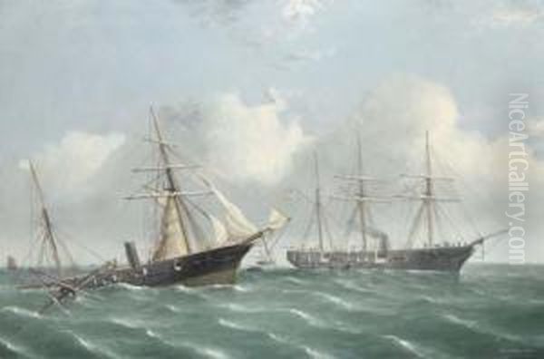The Final Moments Of The 
Celebrated Engagement Between Theconfederate Raider C.s.s. Alabama And 
U.s.s. Kearsage, 19th June,1864 - view 1