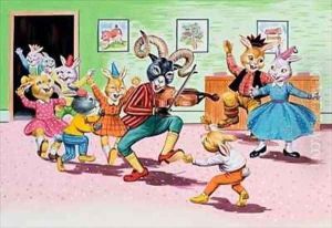 A party at Brer Rabbits House by Henry Charles Fox