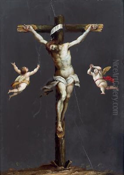 Cristo Crocefisso Con Due Angeli - view 1