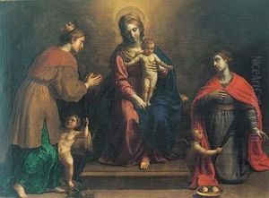 Sacra Conversacion: Virgen Con El Nino Con Santa Catalina Y Santa Agueda
