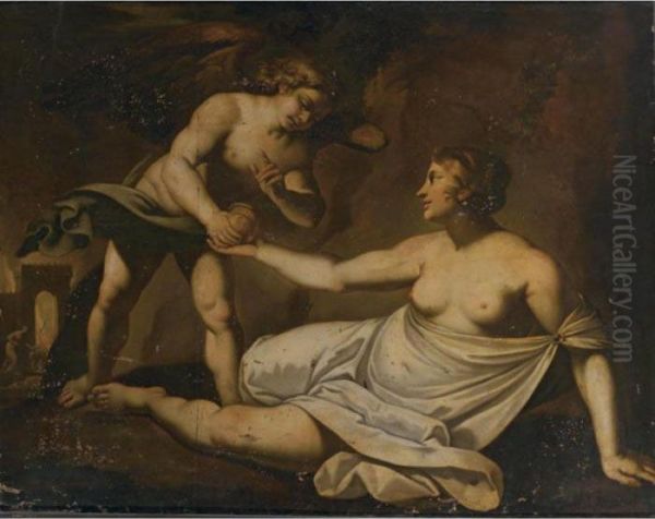 Cupid Giving Proserpine's Box To Psyche - view 1