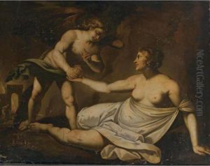 Cupid Giving Proserpine's Box To Psyche by Alessandro Turchi