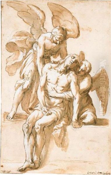 Christ Supported By Two Angels - view 1