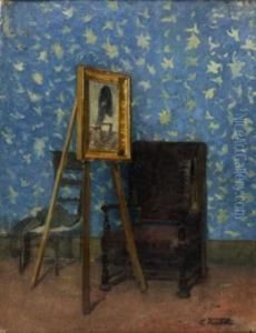 Interno Con Cavalletto by Celestino Turletti