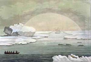 An iced in British whaleboat is liberated by the suns rays Baffin Bay by Paolo Fumagalli