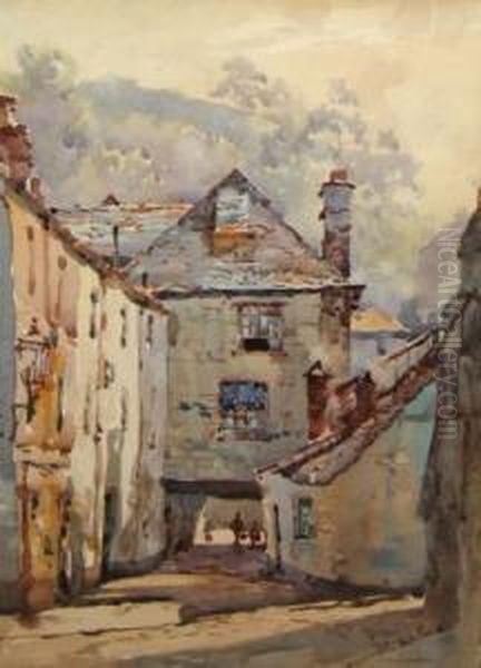 A Street Scene In Devon With Figures - view 1