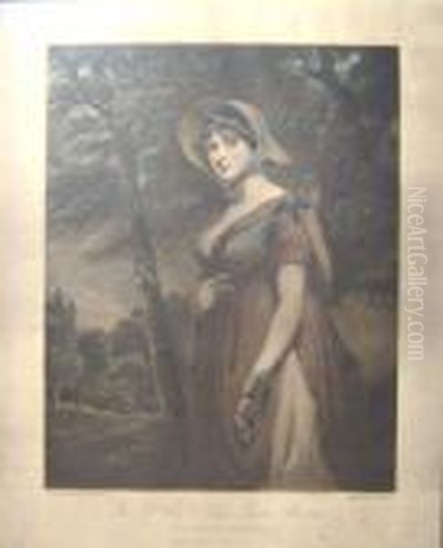 After John Hoppner R.a., 'a
Portrait Of The Rt Hon Lady Louisa Manners In A Peasants Dress',
Mezzotint, 43.5cm X 34.5cm, Framed - view 1