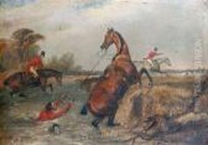 Hunting Mishaps, A Set Of Four by Francis Calcraft Turner