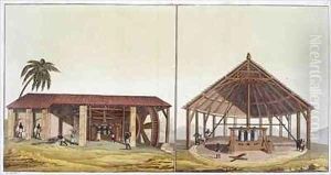 Slaves at work in the sugarmills Antilles by Paolo Fumagalli