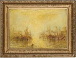 Ships At Sunset by Joseph Mallord William Turner