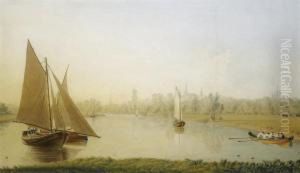 On The River, By Christchurch Meadow, Oxford by William Turner