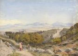 View Of Harlech Castle With The Mawddach Estuary Beyond by William Turner