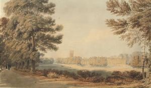 View Of Magdalen College,
Oxford, From Addison's Walk With Thomasisherwood, George Chaplin And
John Rouse Bloxam In Theforeground by William Turner