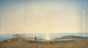 Sun-set Scene On The Down Near The Needles Lighthouse, Isle Of Wight by William Turner