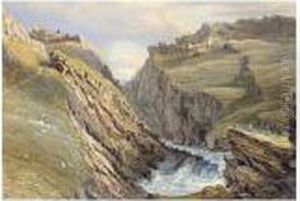 Arthur's Castle, Tintagel, Cornwall - Evening After A Stormy Day by William Turner