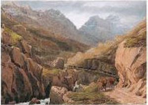 Driving Cattle In Glencoe, Argyllshire by William Turner