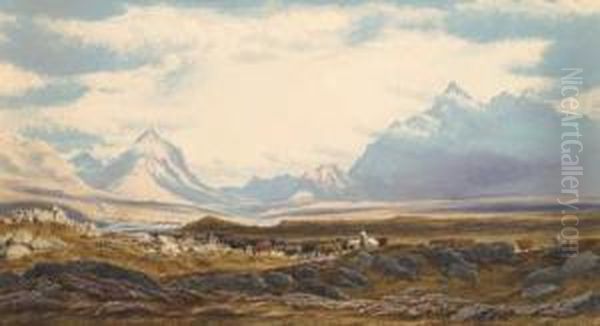 An Extensive View Of The Isle Of Skye With Cattle In Theforeground - view 1