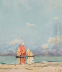 Seascape With Sailboats by Ross Sterling Turner