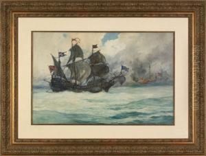 Seascape With A Tall Masted Ship