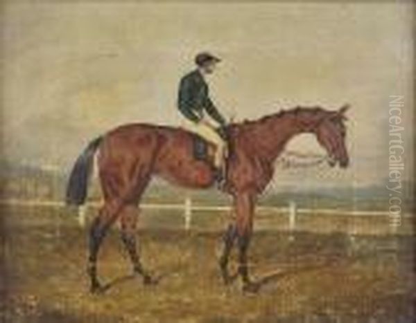 Portrait Of A Racehorse "nancy",
Winner Of The Chester Cup, With Jockey Up, Signed And Dated 1851, Oil
On Canvas - view 1