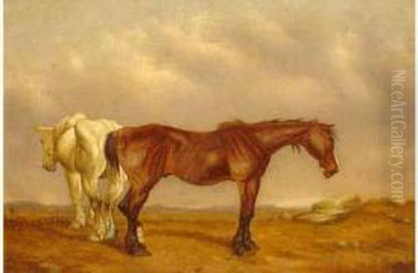 Two Horses Grazing - view 1