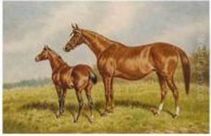 Mrs Frenley With Her Foal By Tibor by William Eddowes Turner