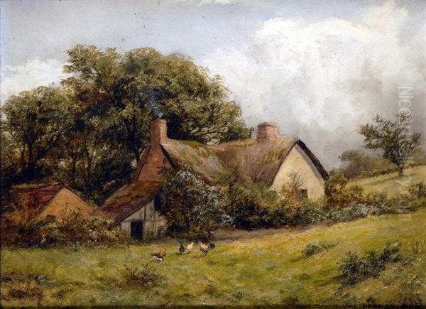 Thatched Cottage With Chickens, To The Foreground - view 1